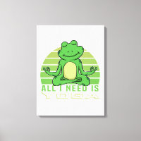 Cute funny frog doing yoga. funny yoga poses