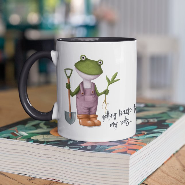 Cute Funny Frog Gardening Personalised Name Mug (Creator Uploaded)