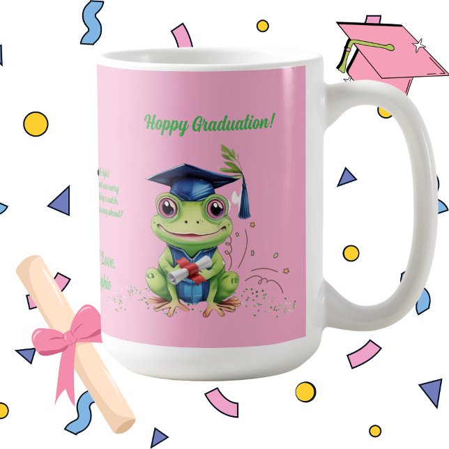 Cute Funny Frog Photo Message Graduation Gift  Coffee Mug (Creator Uploaded)