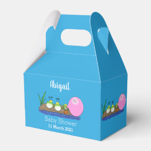 Cute funny frogs bubblegum cartoon illustration favour box