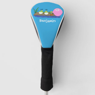 Cute funny frogs bubblegum cartoon illustration golf head cover