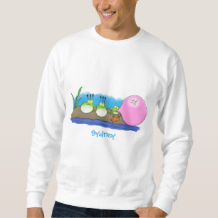 Cute funny frogs bubblegum cartoon illustration sweatshirt
