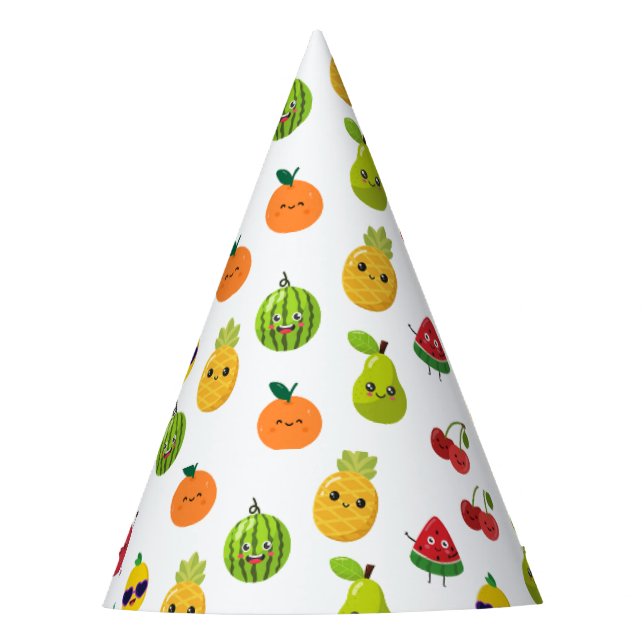 Cute Funny Fruit Birthday Paper Party Hats (Front)
