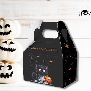 Cute Funny Ghost Black Kitten Halloween  Favour Box