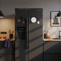 Cute Funny Ghost Colourful Watercolor Fridge
