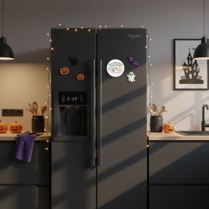 Cute Funny Ghost Colourful Watercolor Fridge Magnet