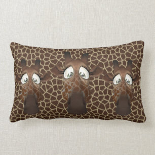 Cute Funny Giraffes Animal Fur Pattern Lumbar Cushion