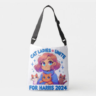 Cute Funny Girly Childless Cat Lady Unite Harris Crossbody Bag