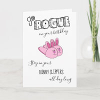 Cute Funny Go Rogue Pink Bunny Slippers Birthday