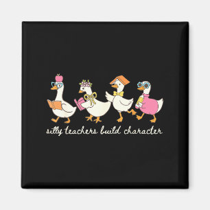 Cute Funny Goose Silly Teachers Build Character Bo Magnet