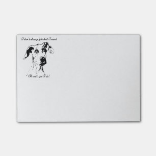Cute Funny Great Dane Dog Quote  Spoiled Pet Post-it Notes