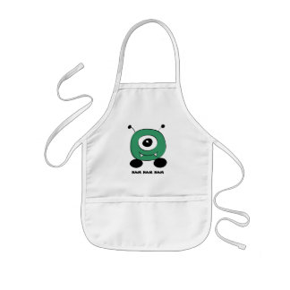 Cute Funny Green Alien Kids Apron