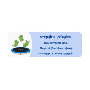 Cute funny green beans on trampoline cartoon