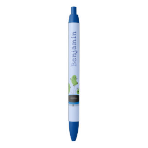 Cute funny green beans on trampoline cartoon black ink pen