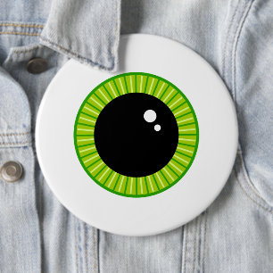 Cute Funny Green Eyeball 6 Cm Round Badge