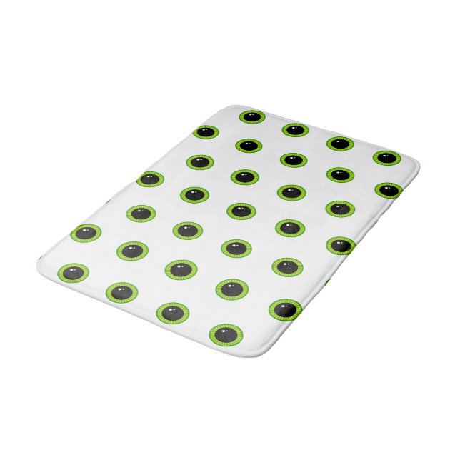 Cute Funny Green Eyes Bath Mat (Angled)