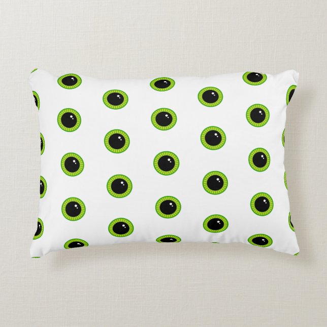 Cute Funny Green Eyes Decorative Cushion (Front)