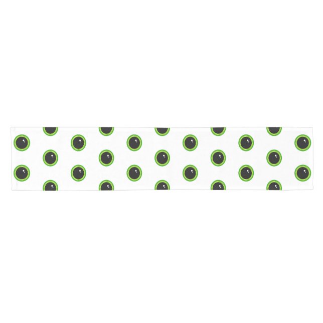 Cute Funny Green Eyes Short Table Runner (Horizontal)