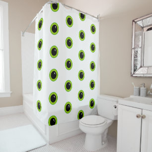 Cute Funny Green Eyes Shower Curtain