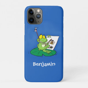 Cute funny green frog cartoon illustration Case-Mate iPhone case