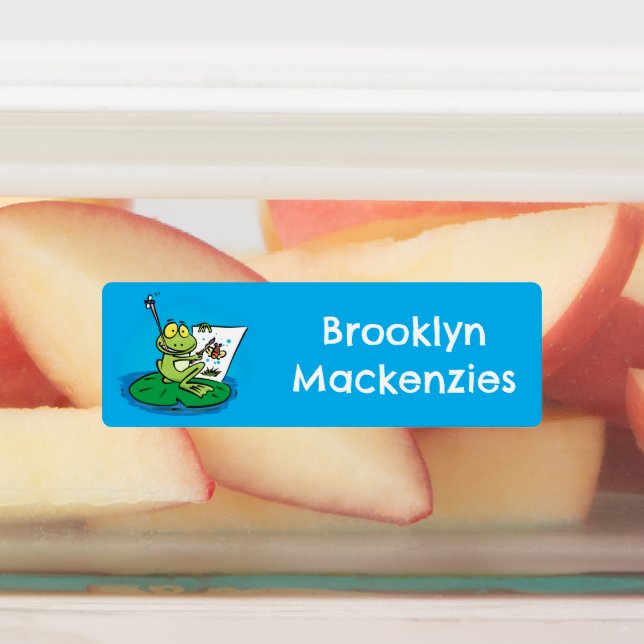 Cute funny green frog cartoon personalised  (Affixed)