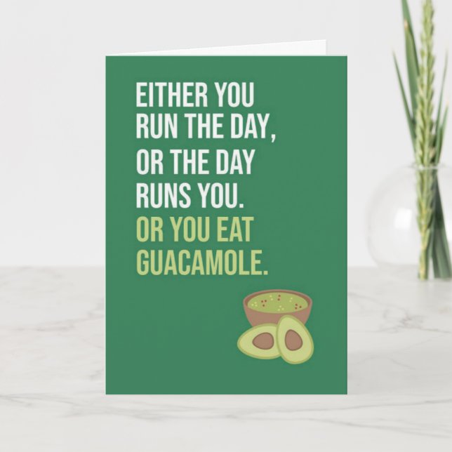 Cute Funny Green Guacamole Cards Avocado (Front)