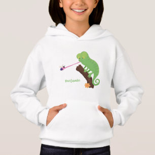 Cute funny green happy chameleon lizard cartoon