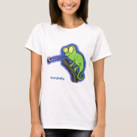 Cute funny green happy chameleon lizard cartoon