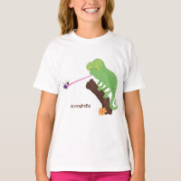 Cute funny green happy chameleon lizard cartoon