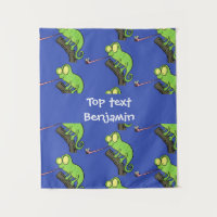 Cute funny green happy chameleon lizard cartoon