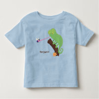 Cute funny green happy chameleon lizard cartoon