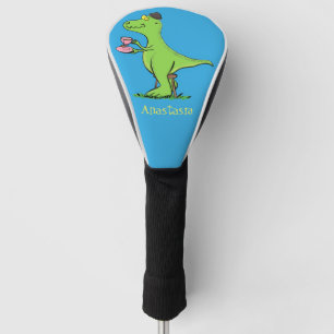 Cute funny green t rex dinosaur cartoon golf head cover