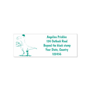 Cute funny green t rex dinosaur cartoon self-inking stamp