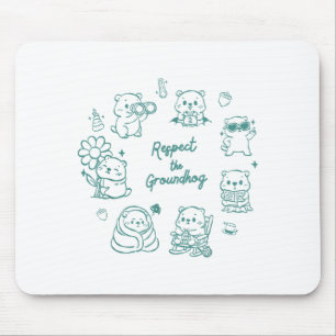 Cute Funny Groundhog Squad Day Teacher Mom Kids Me Mouse Pad