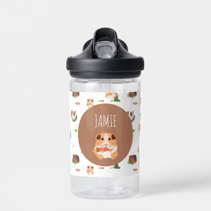 Cute Funny Guinea Pigs Pet Custom Name Water Bottle