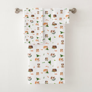 Cute Funny Guinea Pigs Pet Kids Bath Towel Set