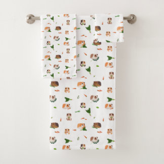 Cute Funny Guinea Pigs Pet Kids Bath Towel Set