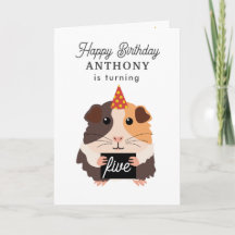 Cute Funny Guinea Pigs Pet Kids Birthday Name Age
