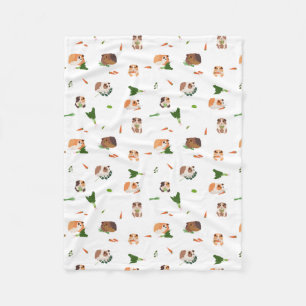 Cute Funny Guinea Pigs Pet Pattern Fleece Blanket