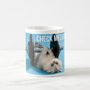 Cute Funny Gym Cat - Check Meowt Coffee Mug