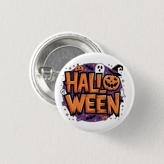 Cute funny halloween 3 cm round badge (Front & Back)