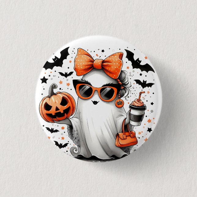 Cute Funny Halloween Ghost 3 Cm Round Badge (Front)
