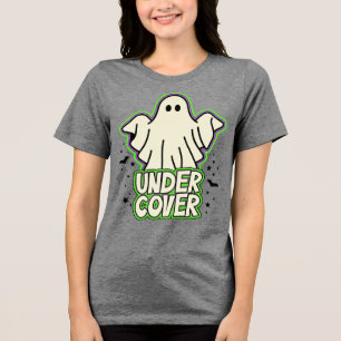 Cute Funny Halloween Ghost Bats Typography Tri-Blend Shirt