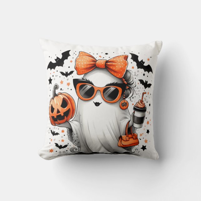 Cute Funny Halloween Ghost Cushion (Front)