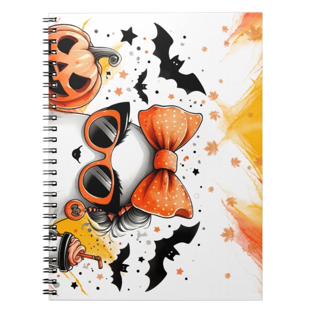 Cute Funny Halloween Ghost Notebook (Front)