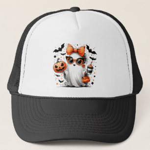 Cute Funny Halloween Ghost Trucker Hat