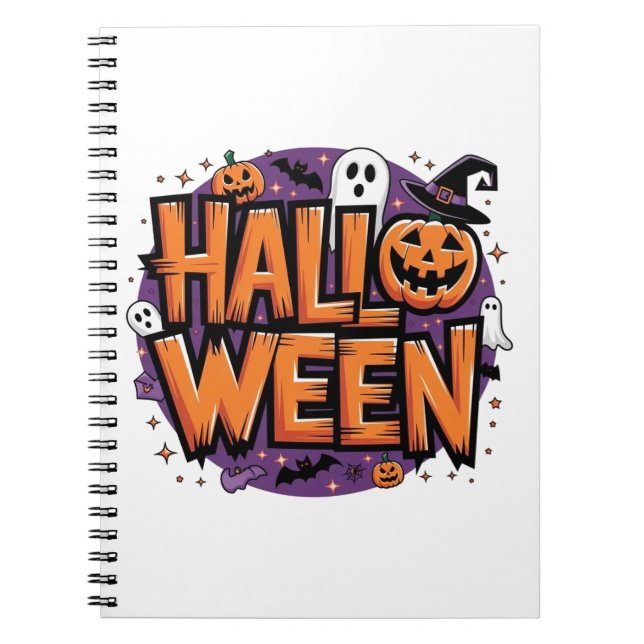 Cute funny halloween notebook (Front)