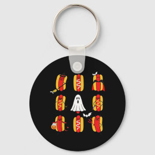 Cute Funny Halloweiners Hot Dog Ghosts Halloween Key Ring