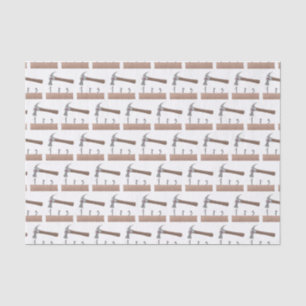 Cute, funny hammer and nails cartoon illustration tissue paper