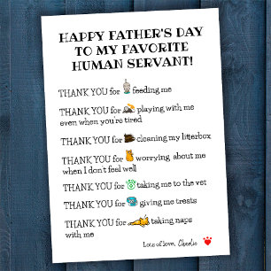 Cute Funny Happy Father's Day Card From The Cat